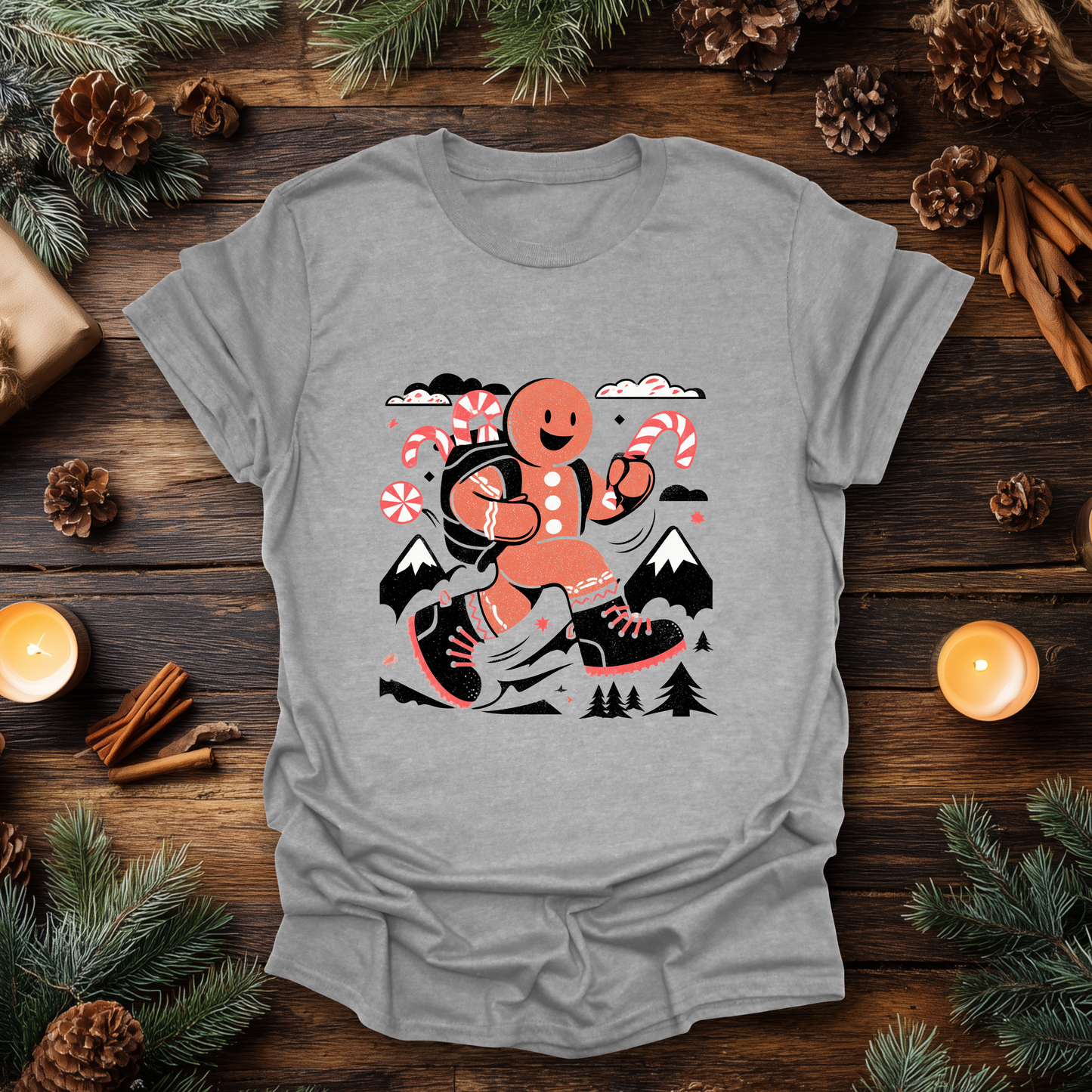 Trail Mix – Gingerbread Hiking Christmas T-Shirt