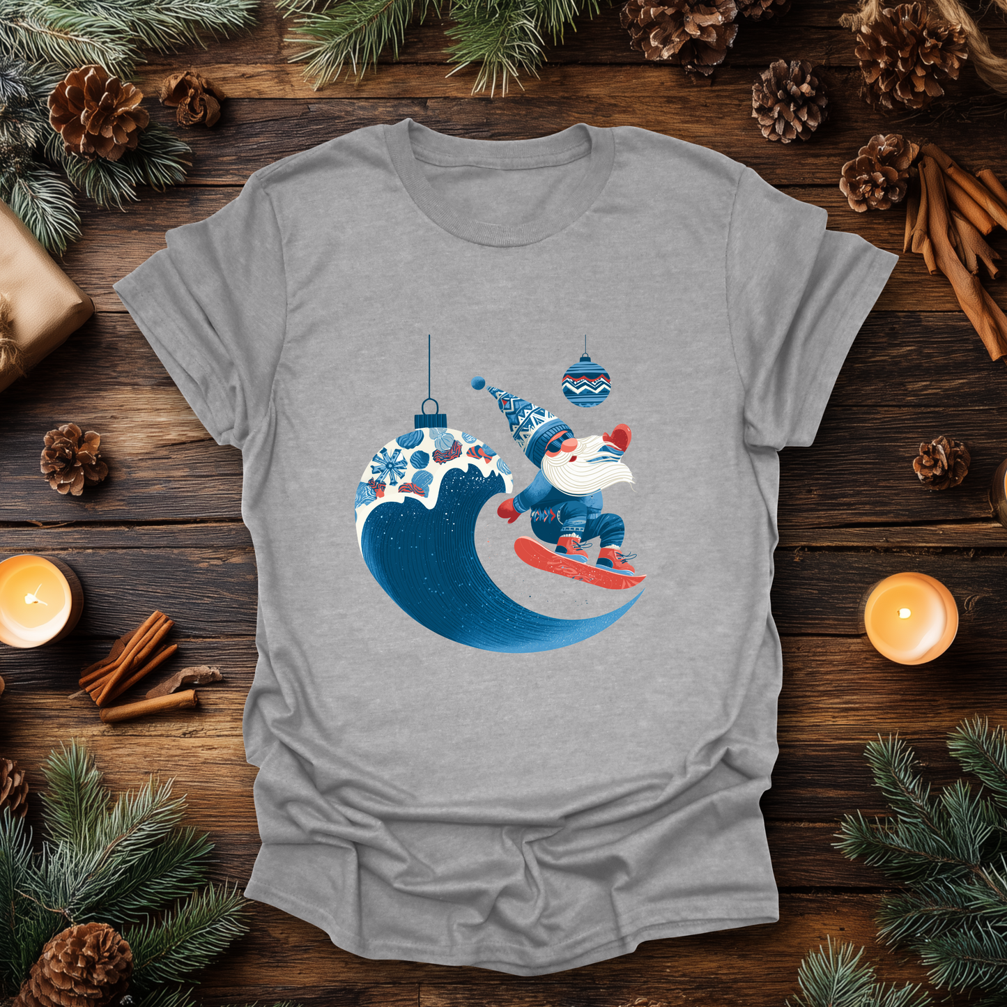 Surf’s Up Santa Gnome T-Shirt