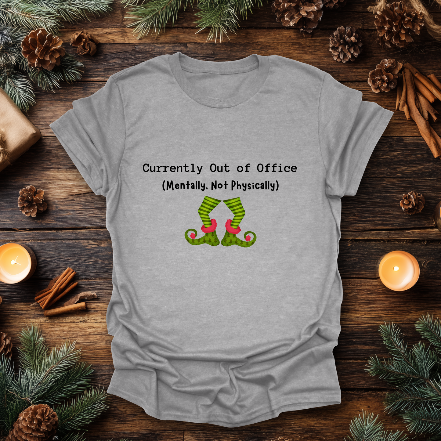 Out of Office (Mentally) Funny Christmas Tee T-Shirt