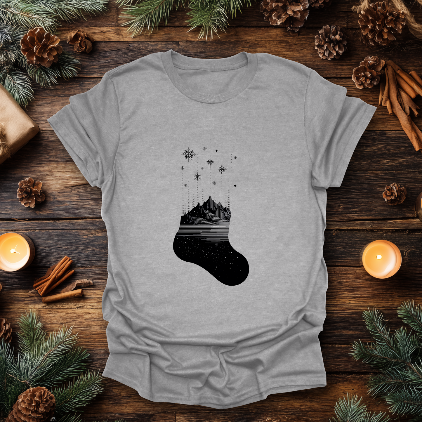 Alpine Christmas Stocking T-Shirt