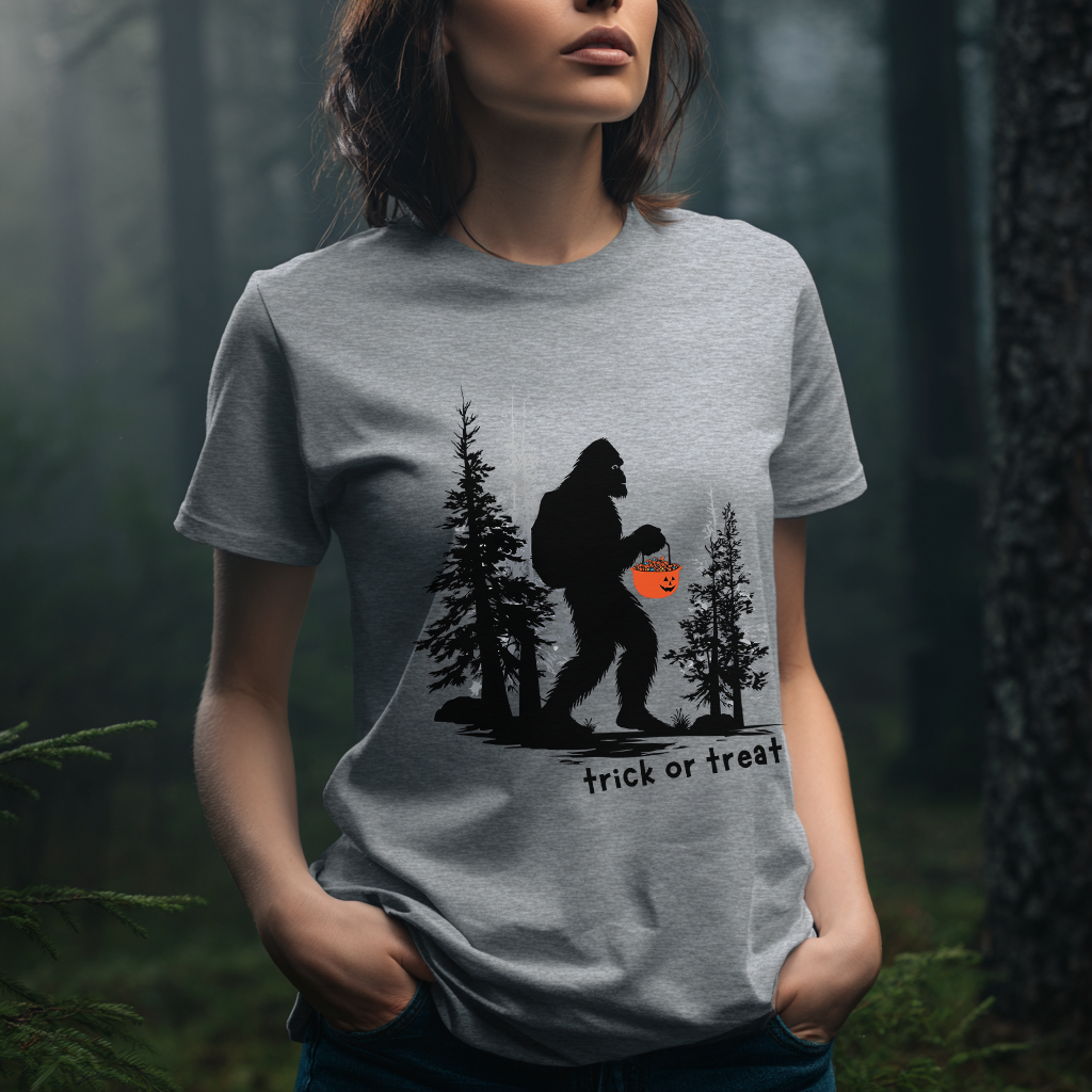 Trick-or-Treat Sasquatch Halloween T-Shirt