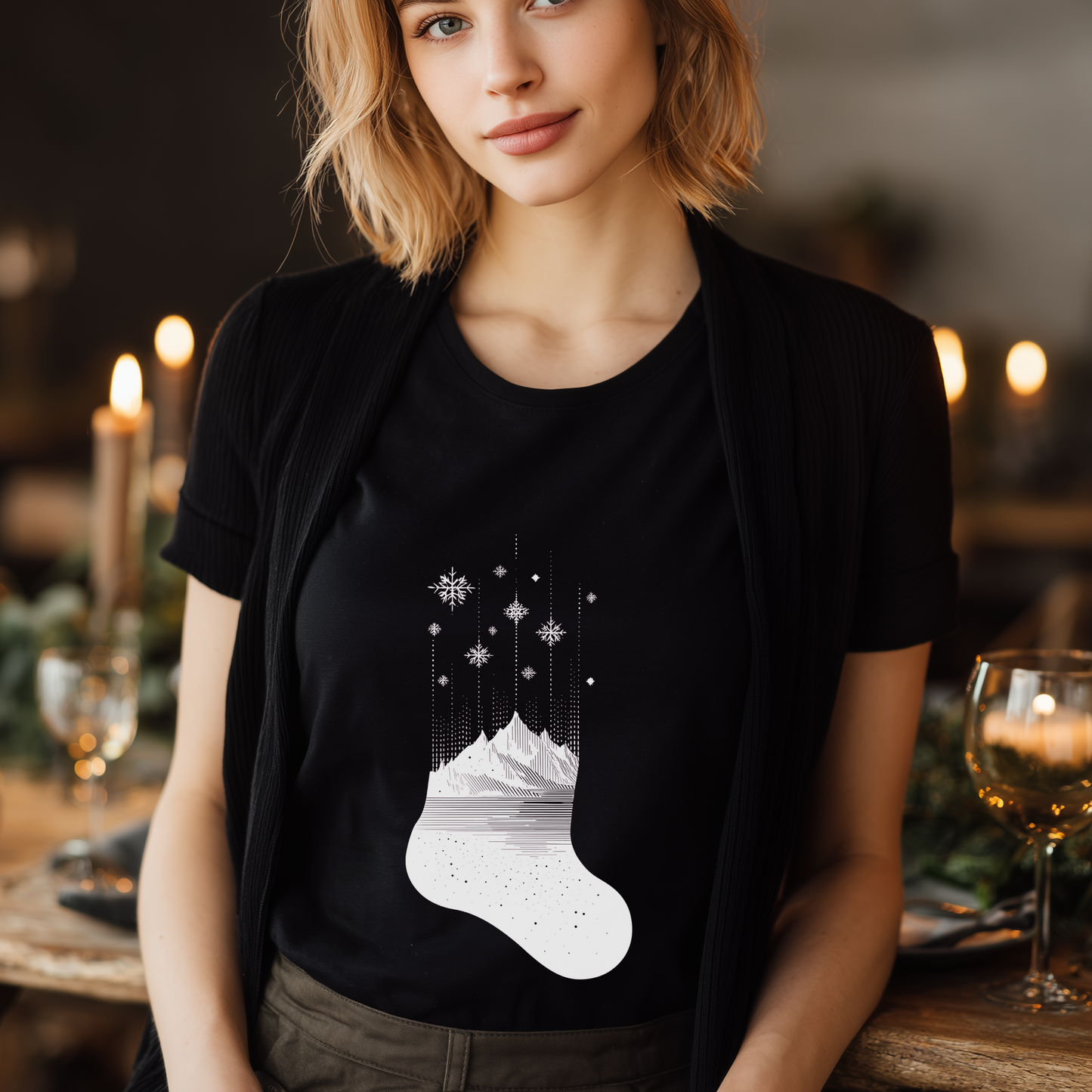 Alpine Christmas Stocking T-Shirt