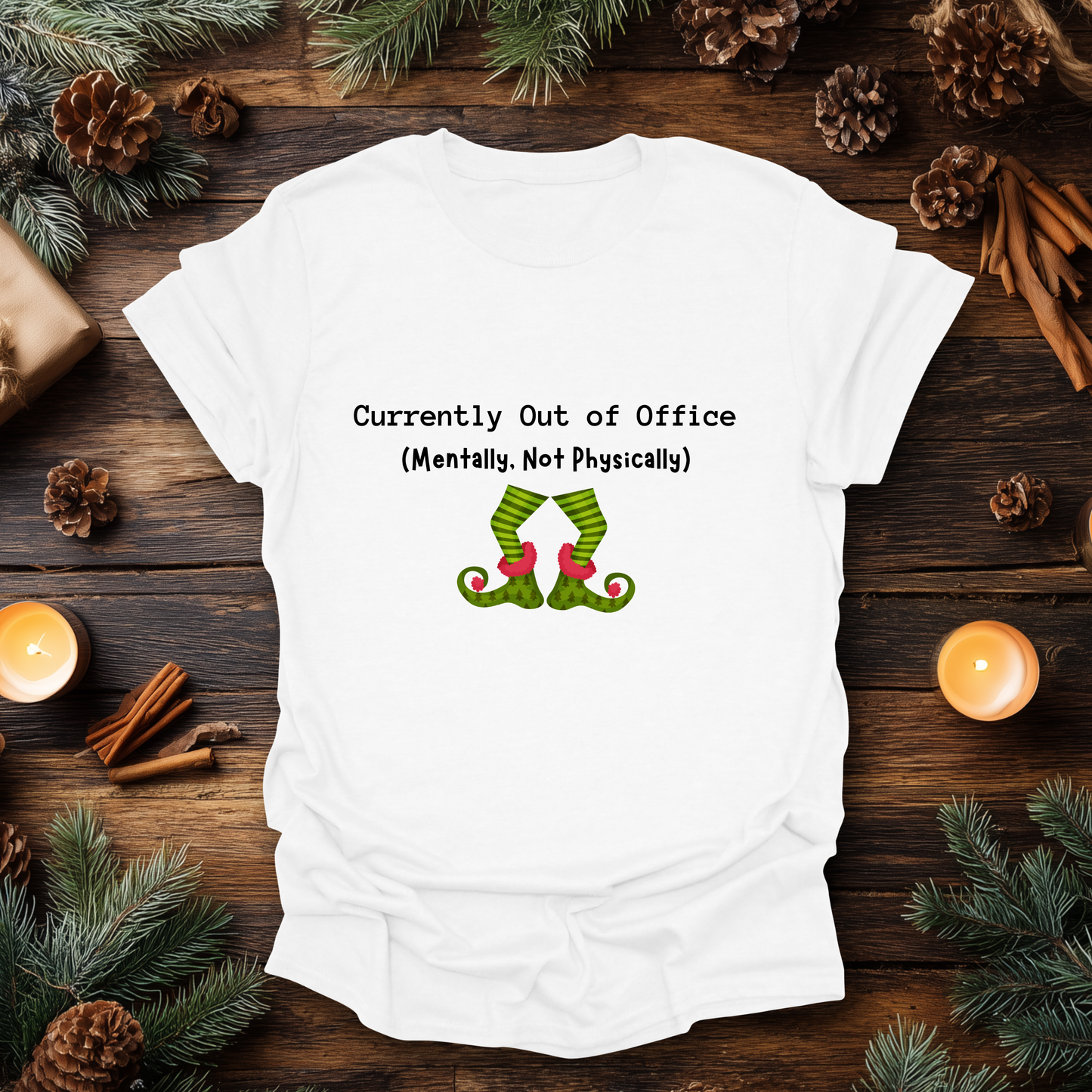 Out of Office (Mentally) Funny Christmas Tee T-Shirt