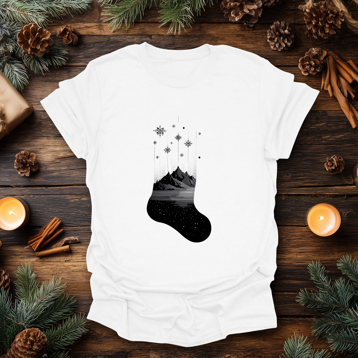 Alpine Christmas Stocking T-Shirt
