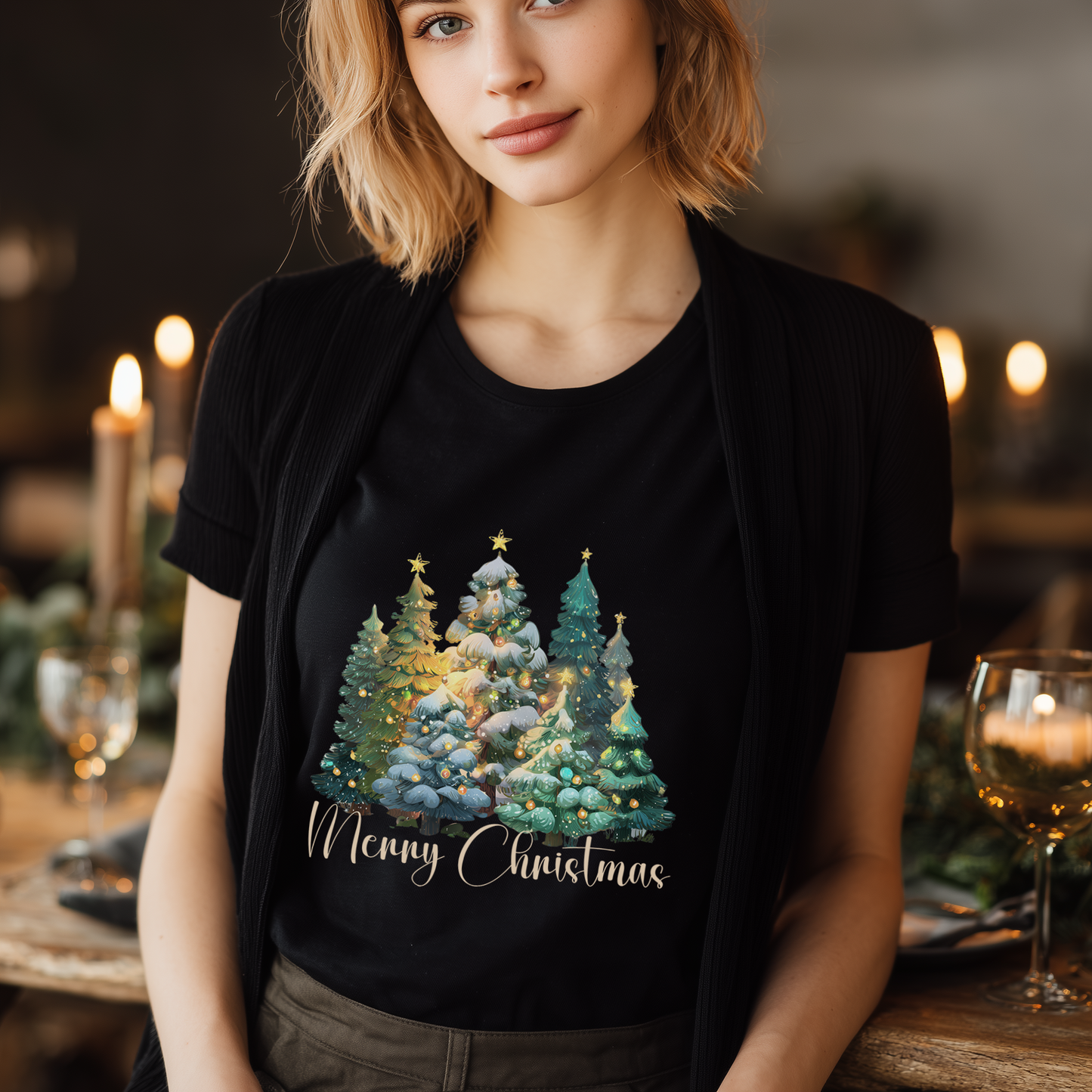 “Merry Christmas” Forest Tree T-Shirt