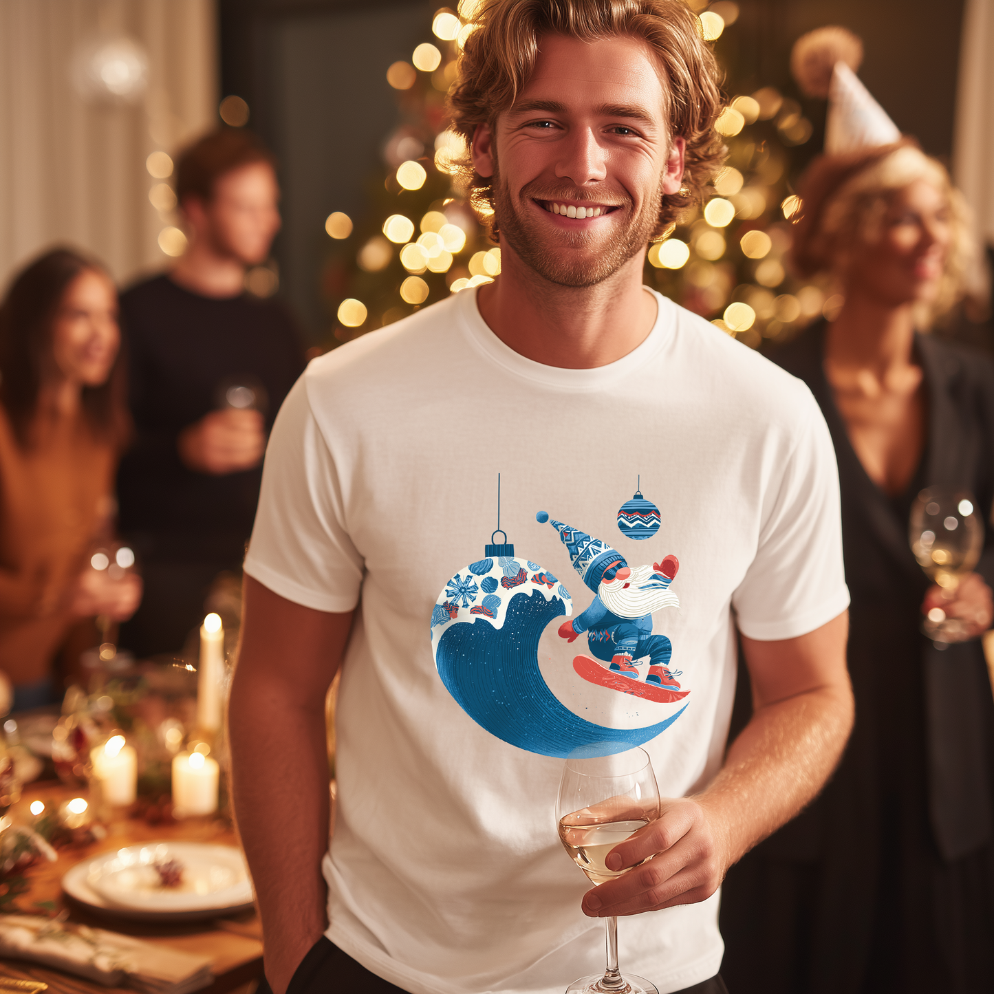 Surf’s Up Santa Gnome T-Shirt