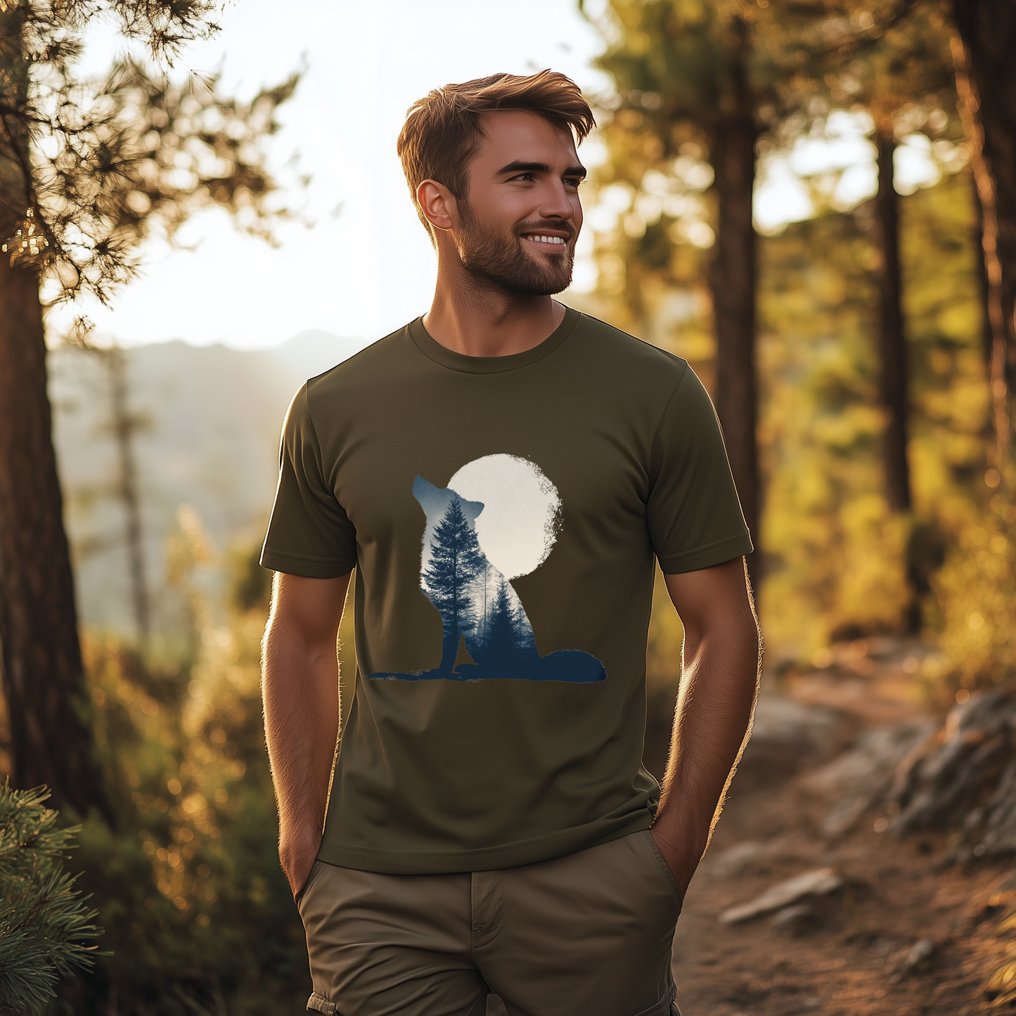 Moonlit Echo – Wolf & Wilderness T-Shirt