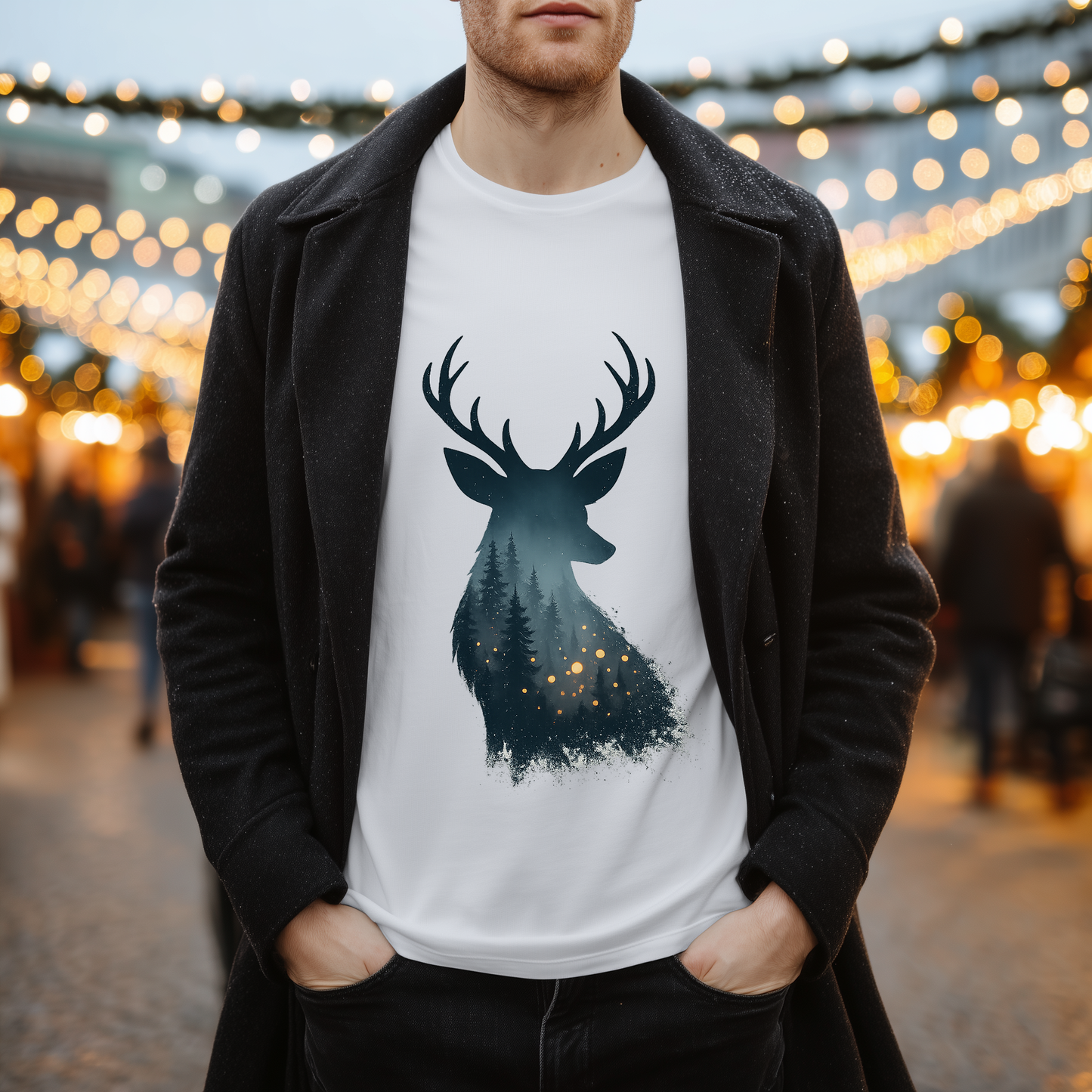 Enchanted Forest Deer Silhouette T-Shirt