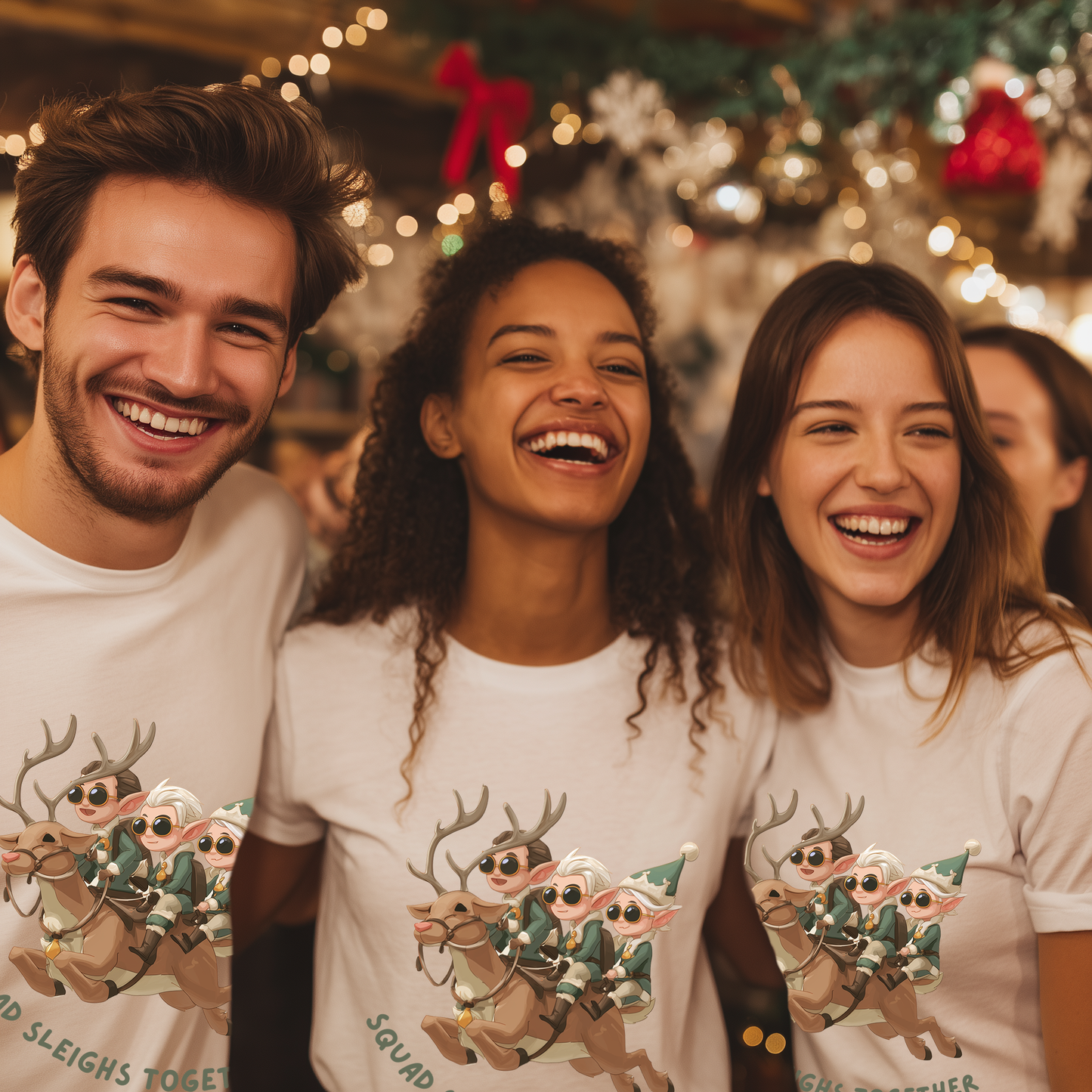 Squad Sleighs Together Christmas T-Shirt