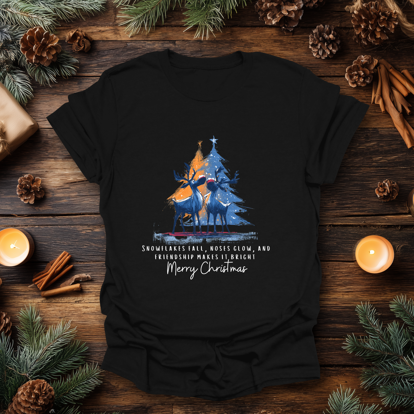 Reindeer Glow Holiday T-Shirt