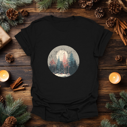 Vintage Winter Moon Forest T-Shirt