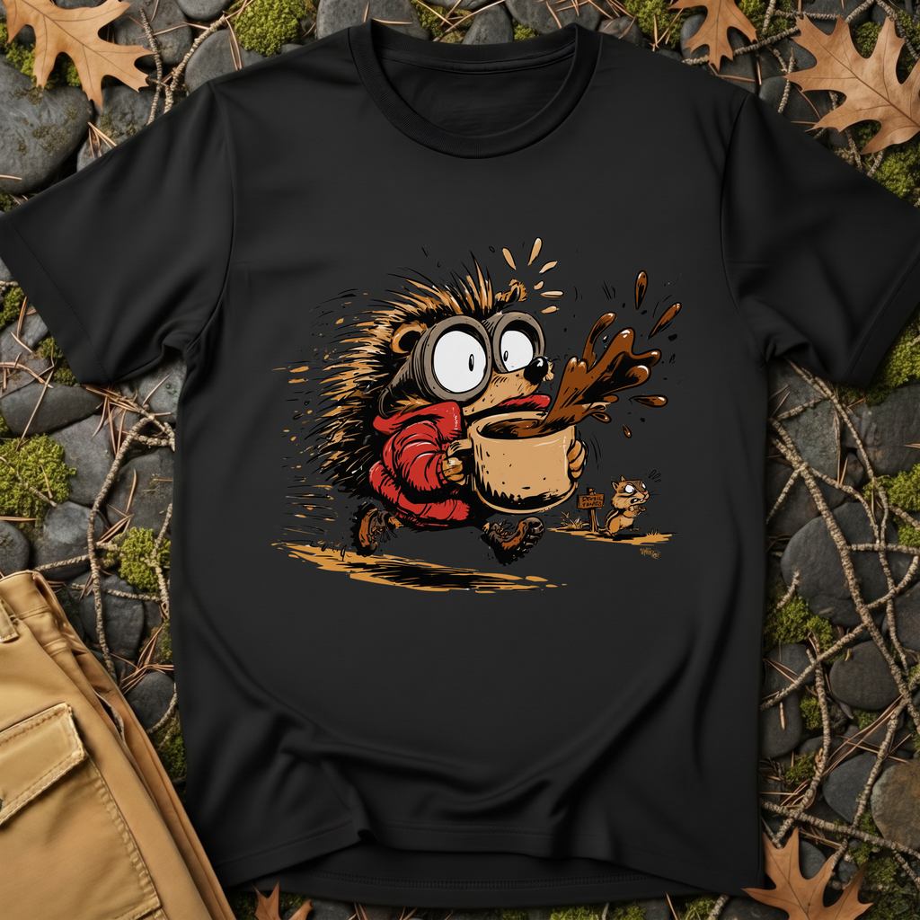 Coffee Run Hedgehog T-Shirt