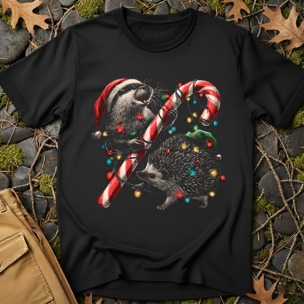 Festive Otter & Hedgehog T-Shirt