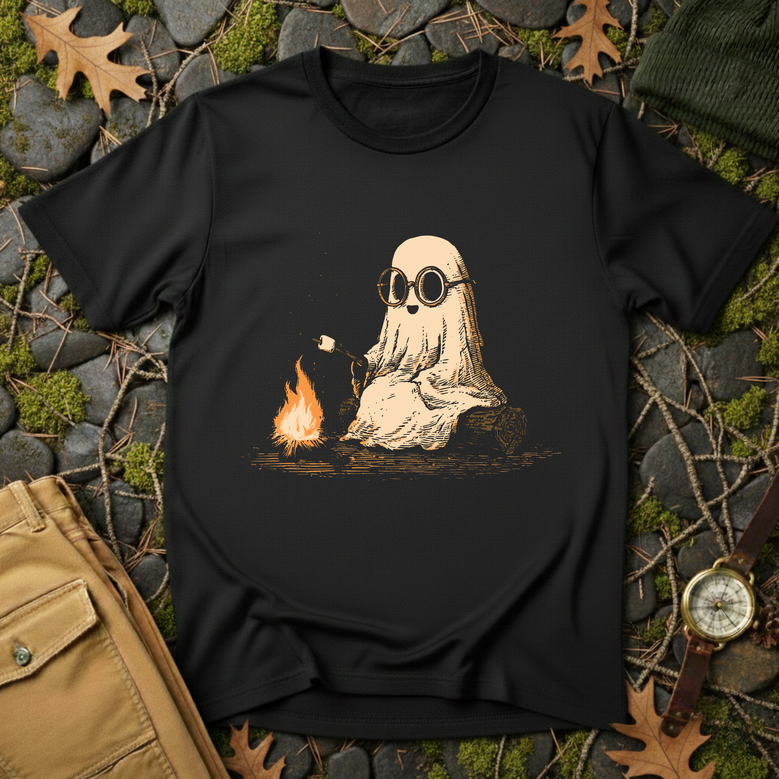 Cozy Campfire Ghost T-Shirt