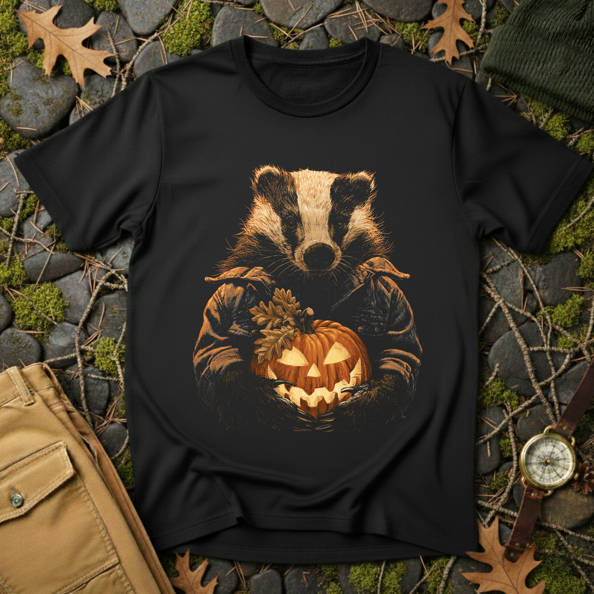 Badger & Jack-o'-Lantern T-Shirt