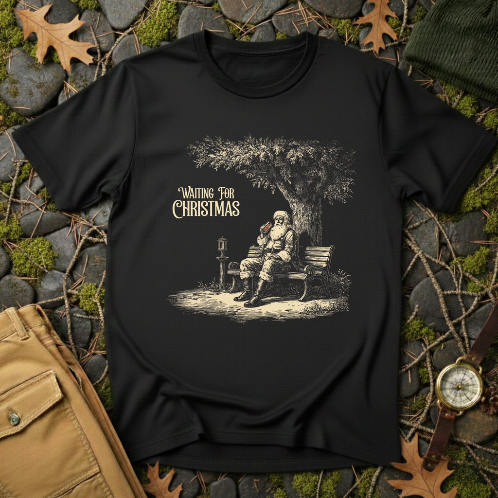 Waiting for Christmas – Vintage Santa T-Shirt
