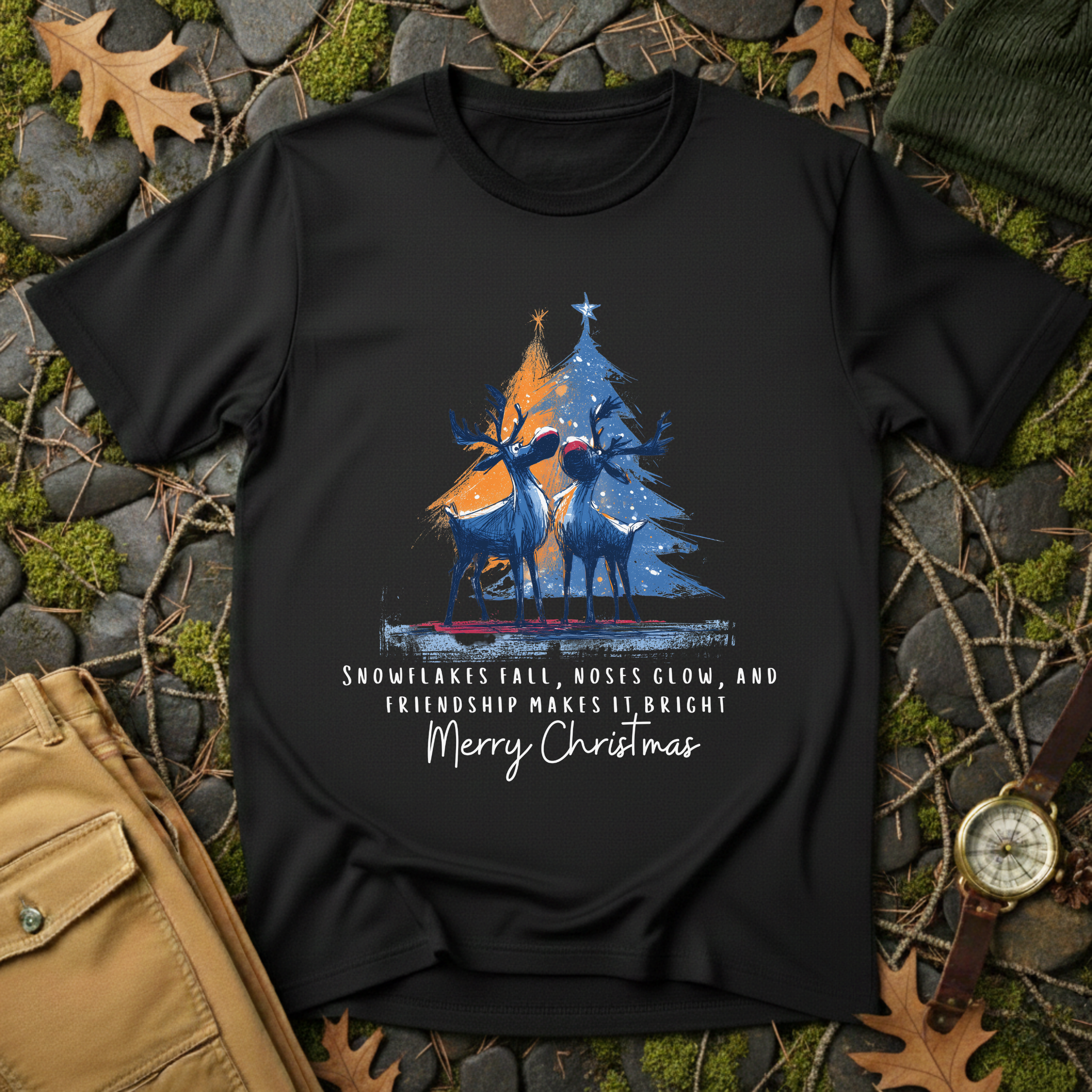 Reindeer Glow Holiday T-Shirt