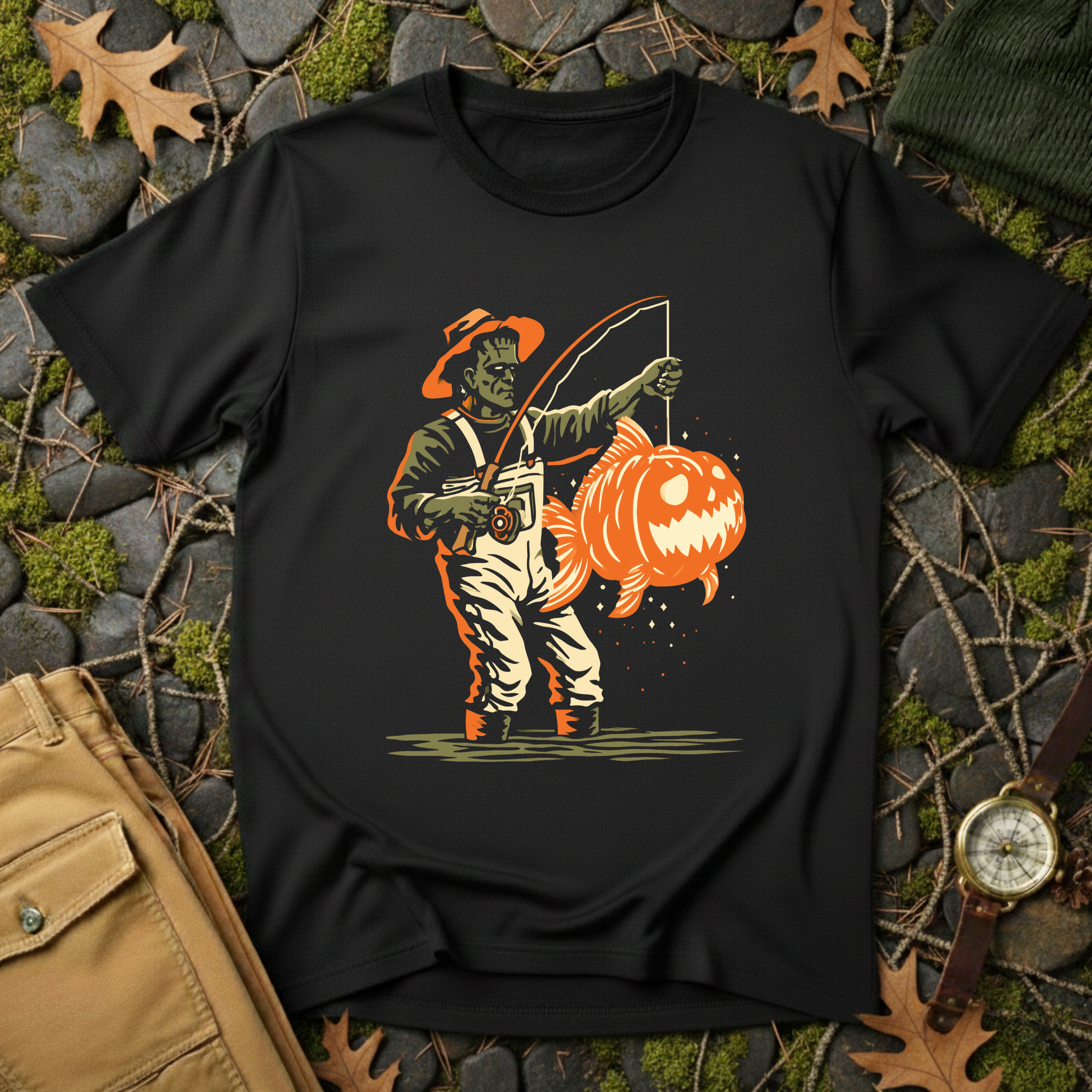 Frankenstein Fishing T-Shirt