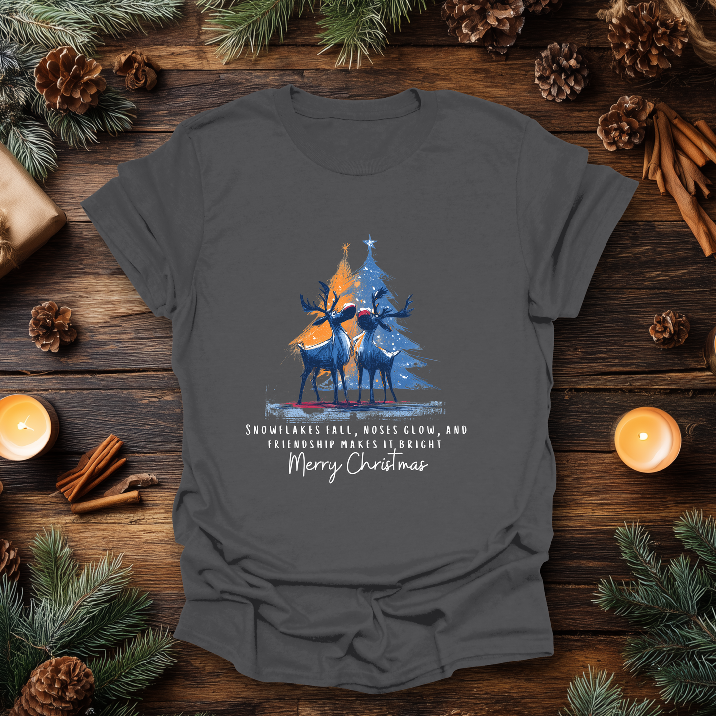 Reindeer Glow Holiday T-Shirt
