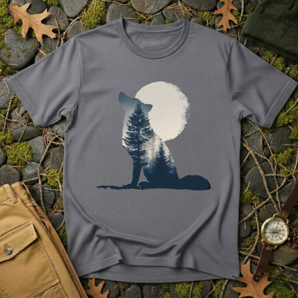 Moonlit Echo – Wolf & Wilderness T-Shirt