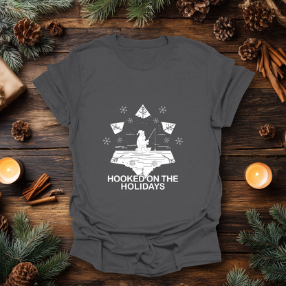 Hooked on the Holidays - Santa Ice Fishing T-Shirt