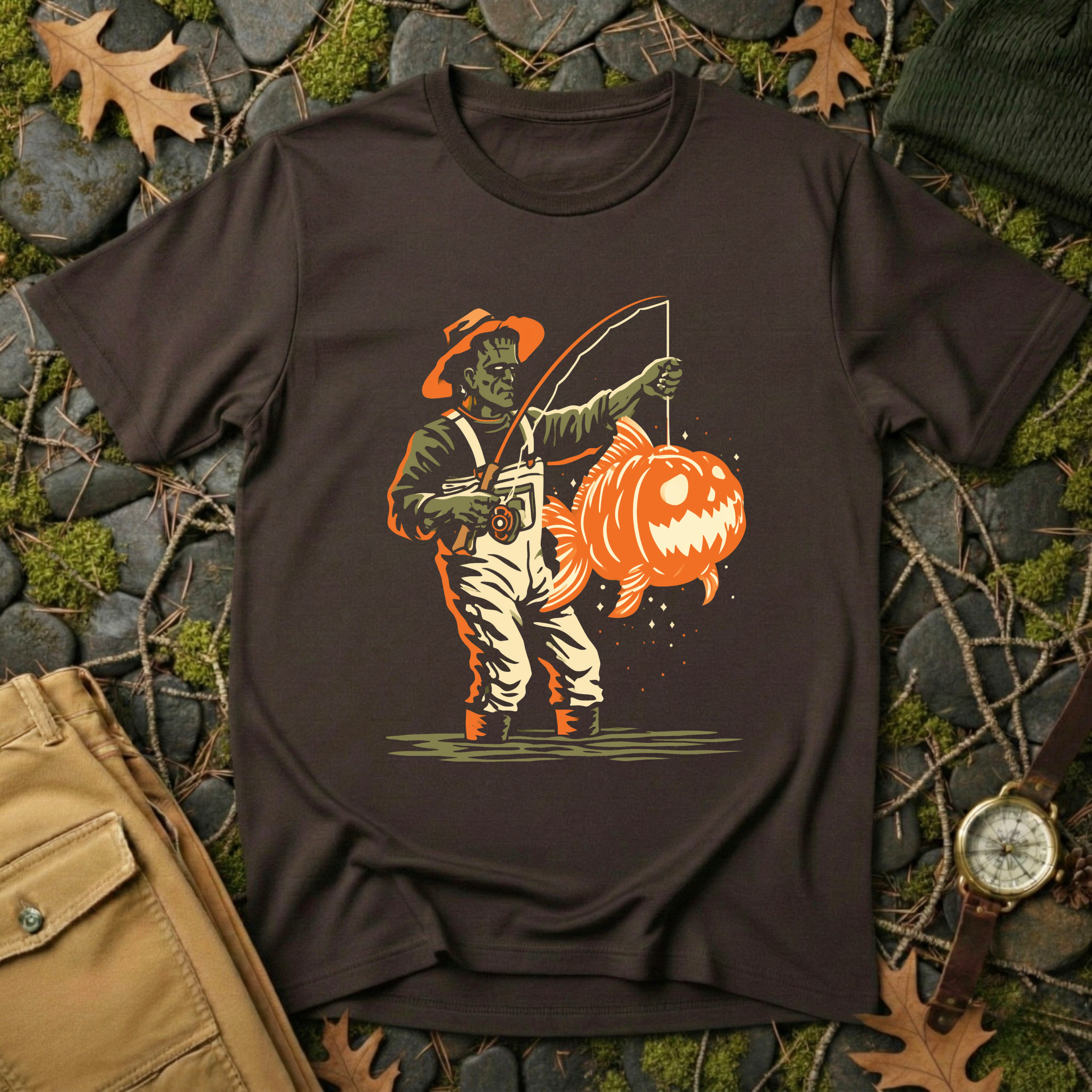 Frankenstein Fishing T-Shirt