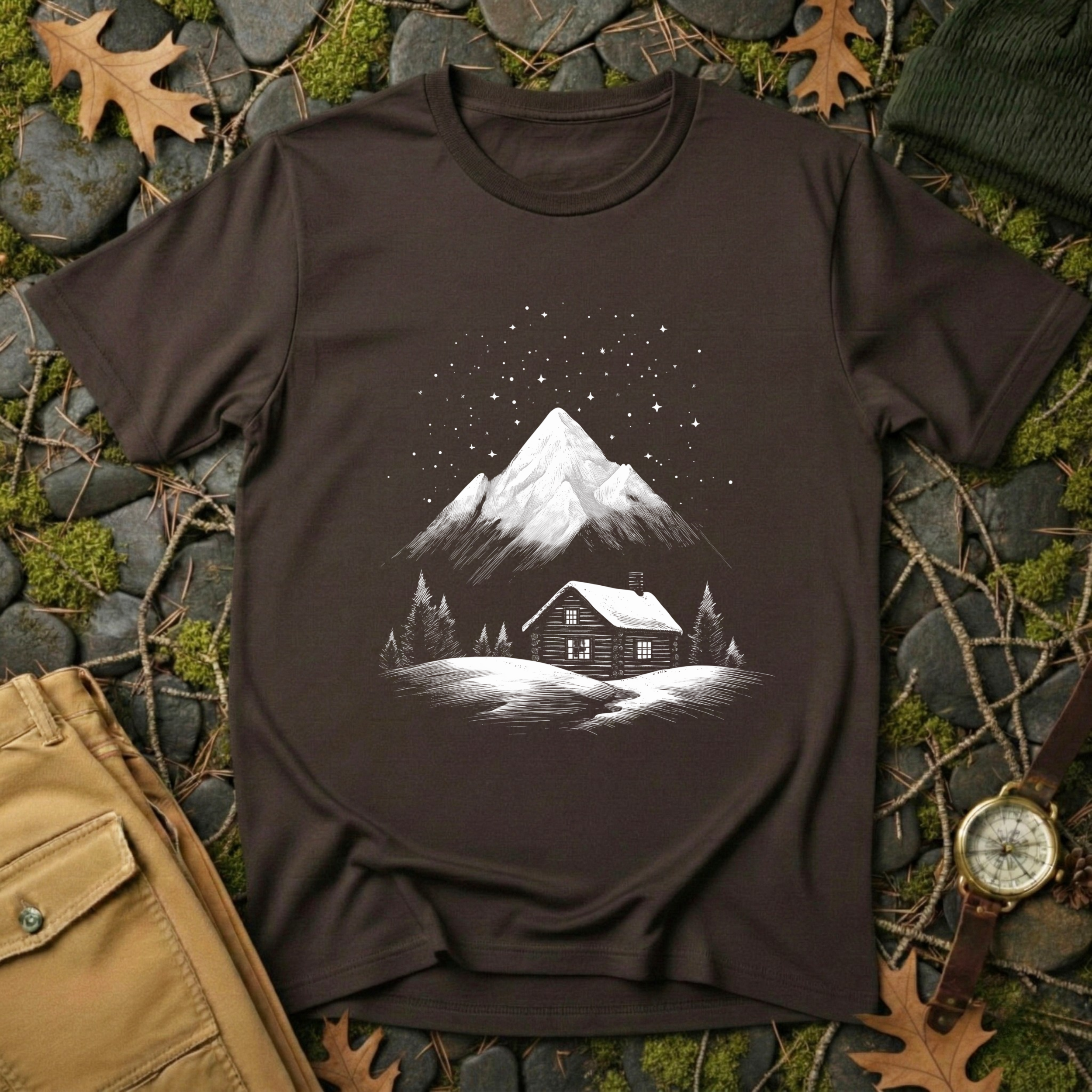 Starry Peaks Cabin T-Shirt