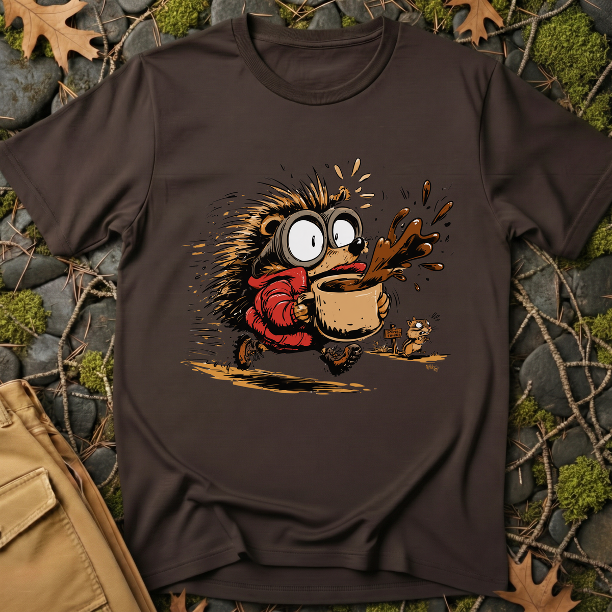 Coffee Run Hedgehog T-Shirt