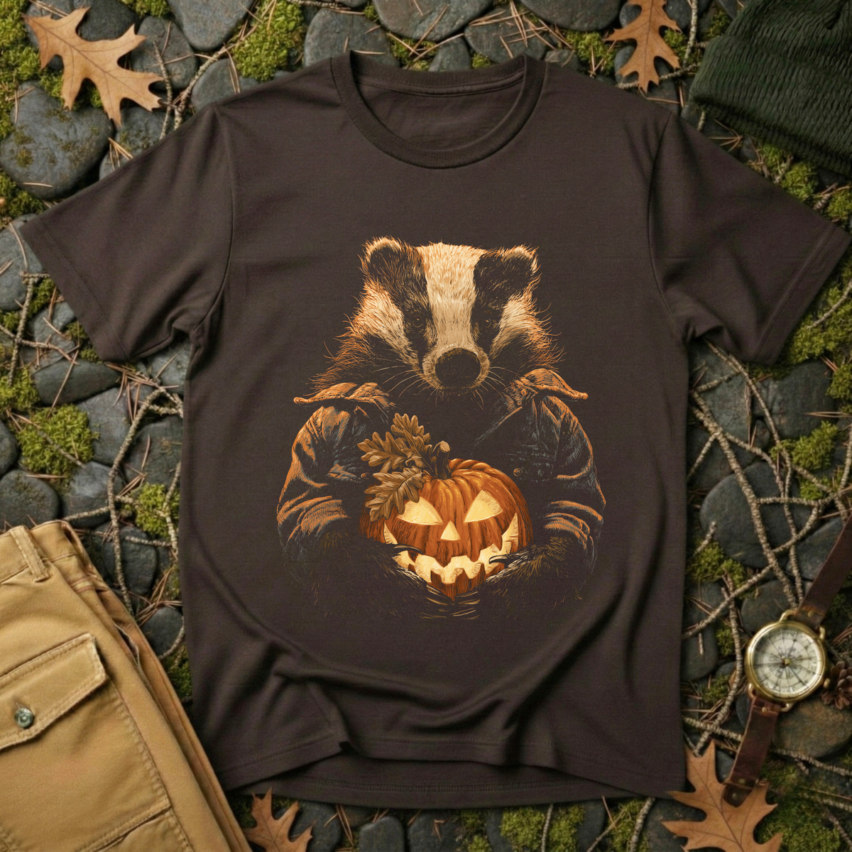 Badger & Jack-o'-Lantern T-Shirt