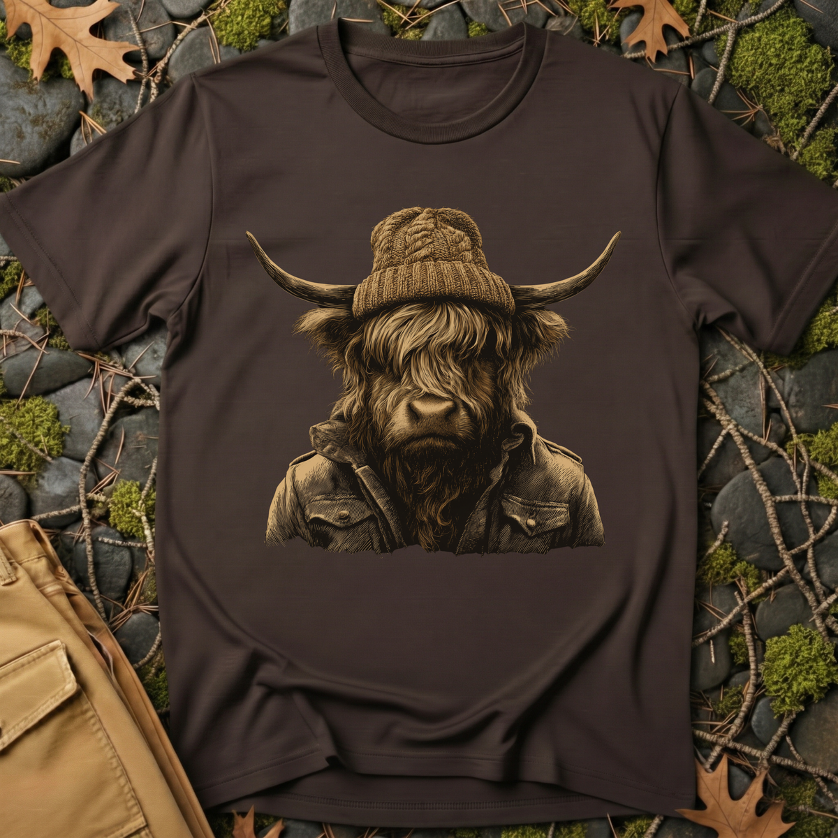 Highland Cow Beanie T-Shirt