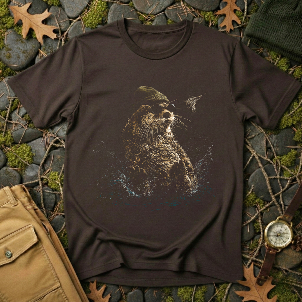 Cool Otter Fishing T-Shirt