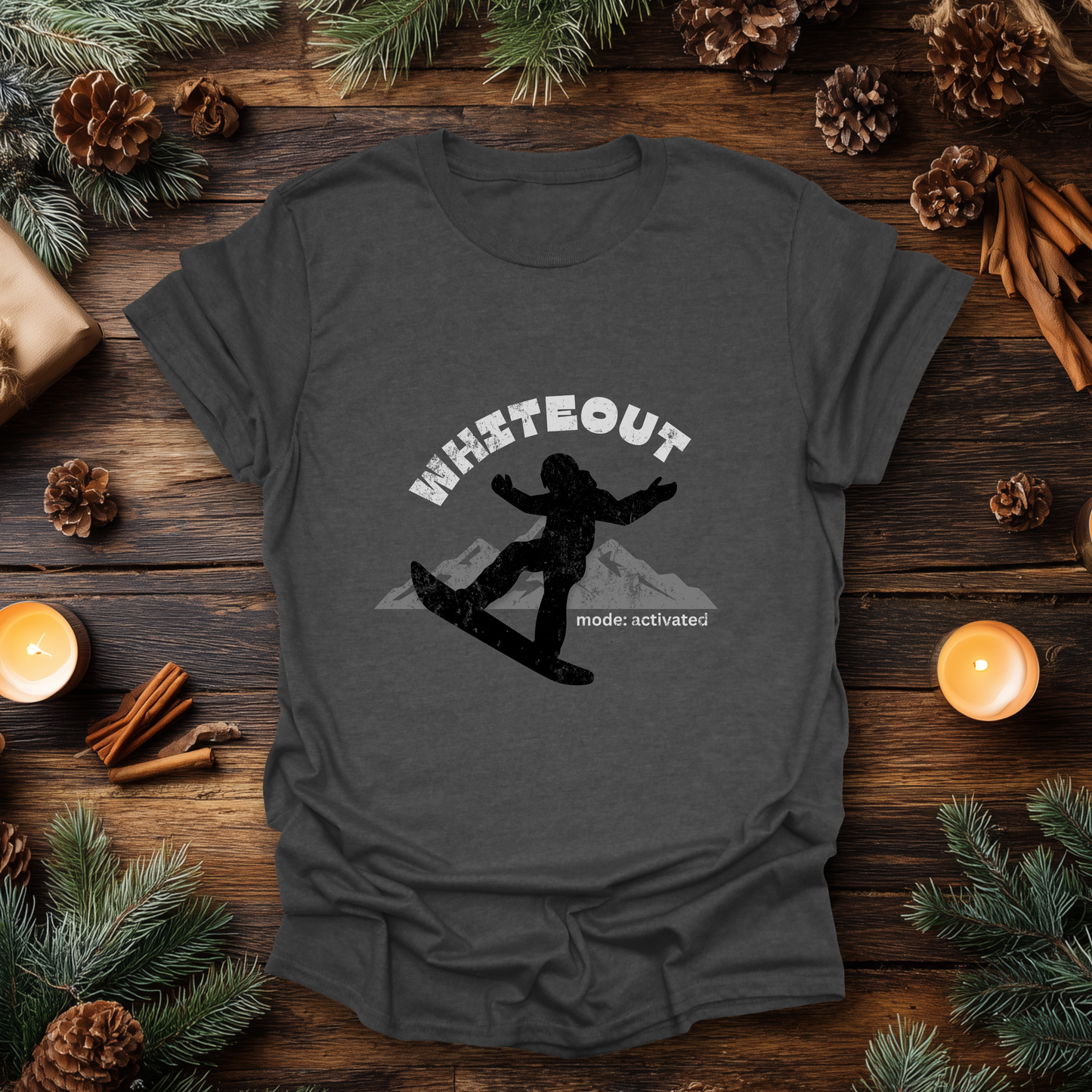 Whiteout Mode Activated Snowboard T-Shirt