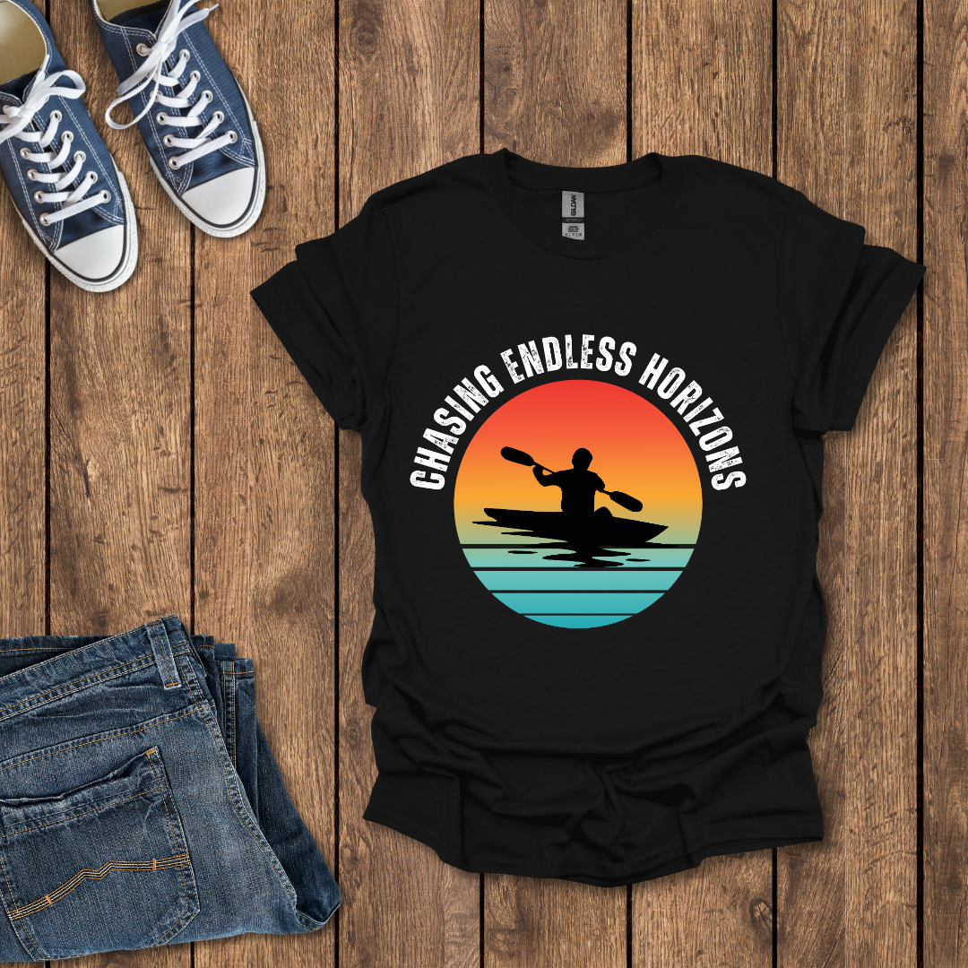 Chasing Endless Horizons: Kayaking T-Shirt