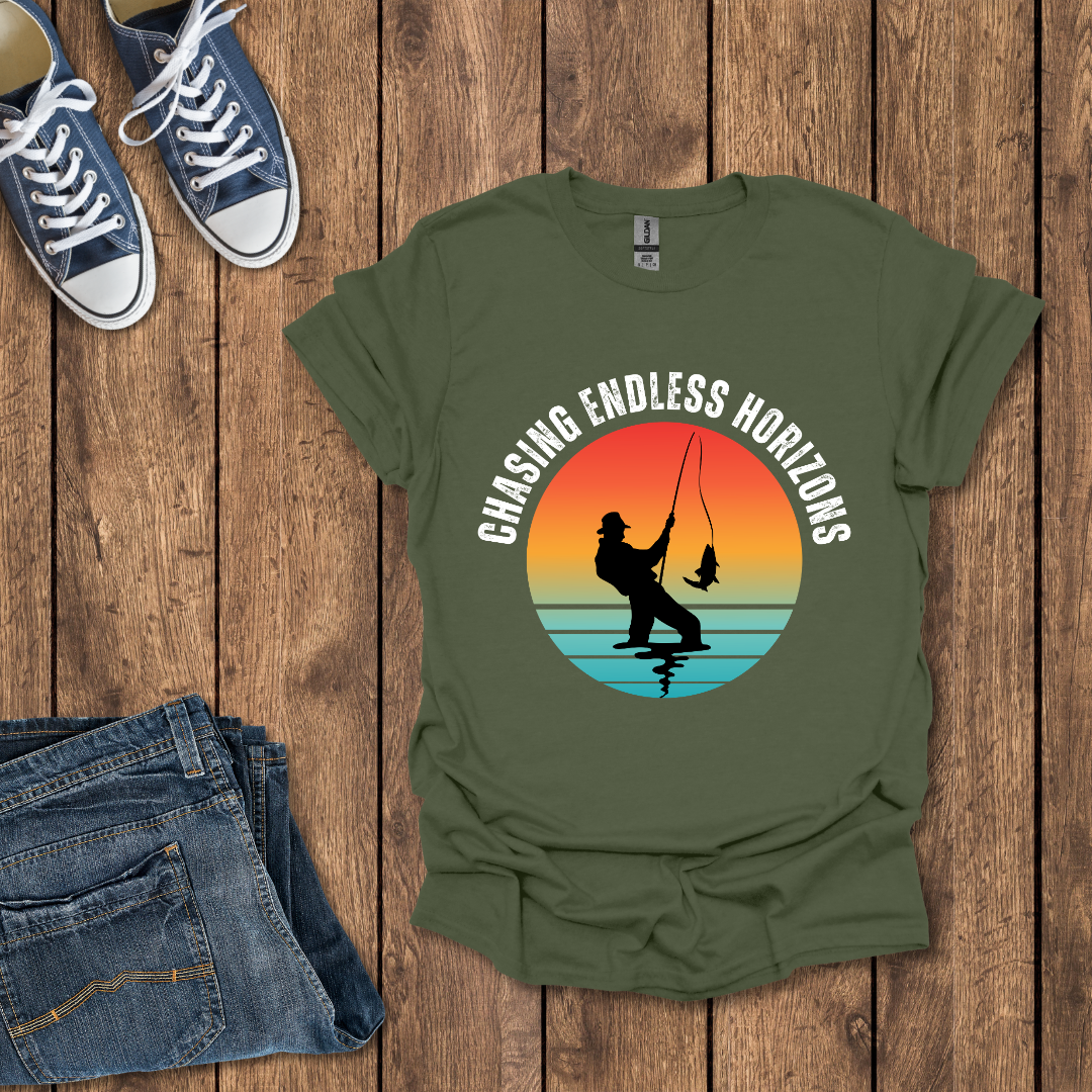 Chasing Endless Horizons: Fishing T-Shirt