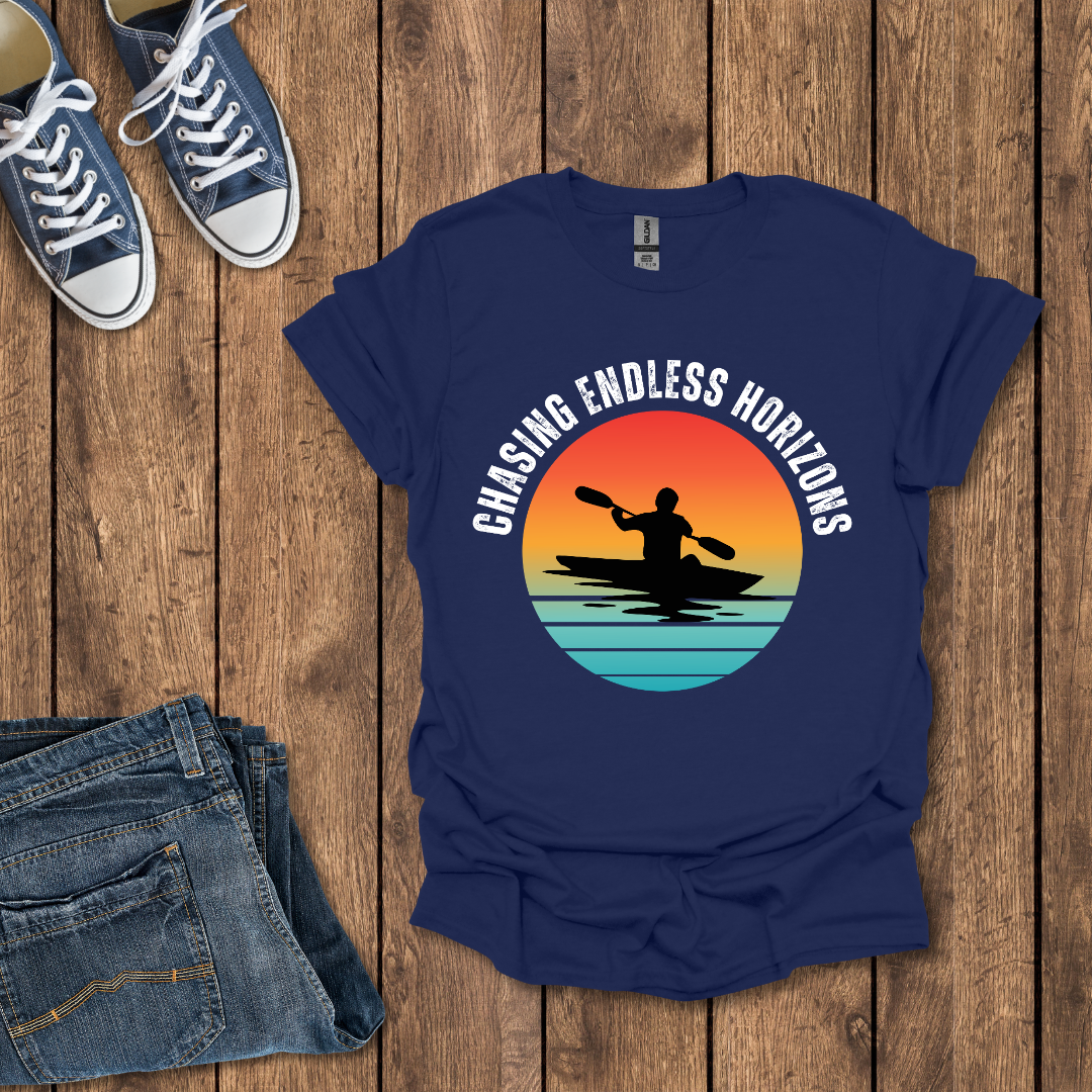 Chasing Endless Horizons: Kayaking T-Shirt