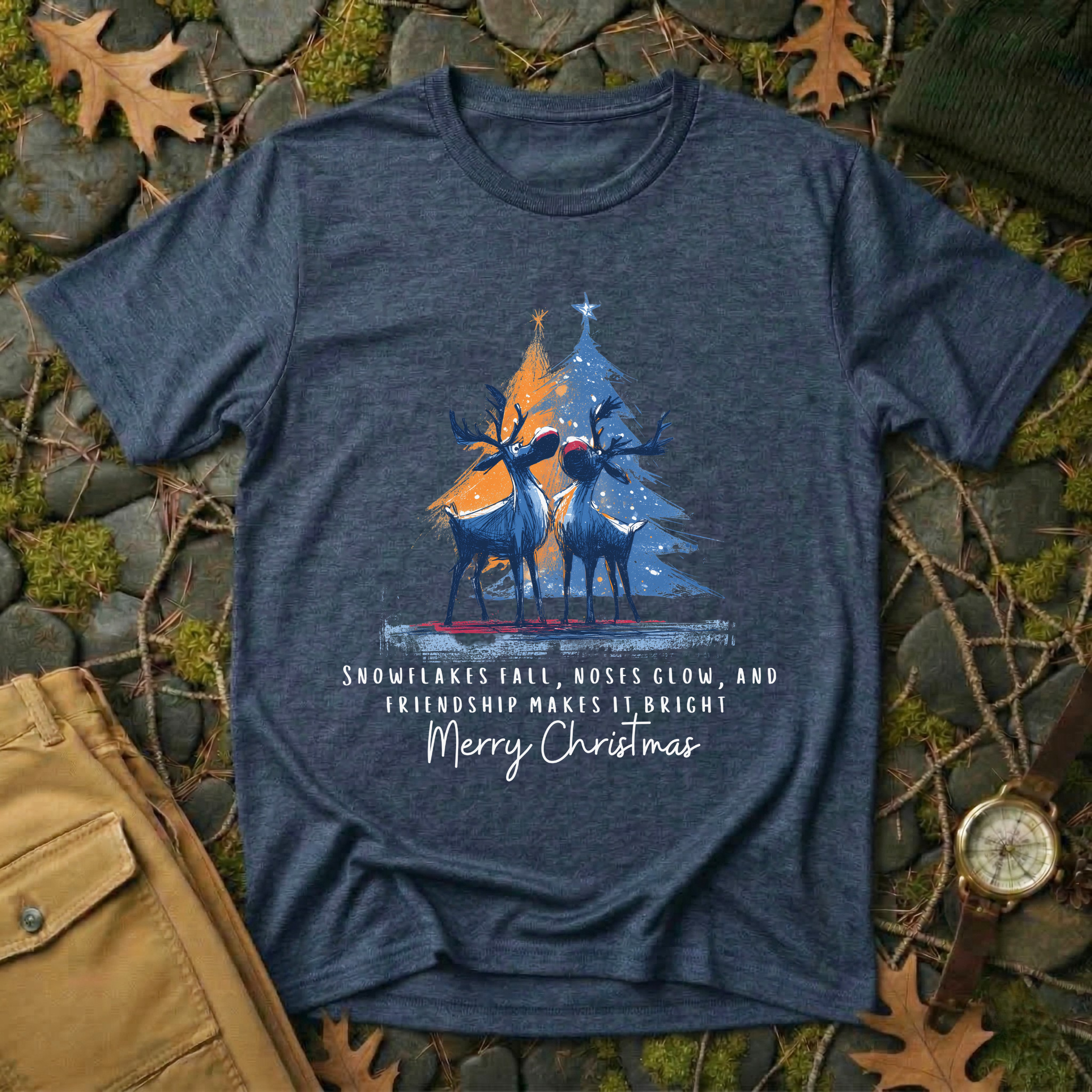 Reindeer Glow Holiday T-Shirt
