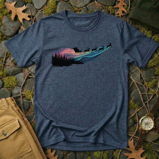 Northern Lights Santa T-Shirt