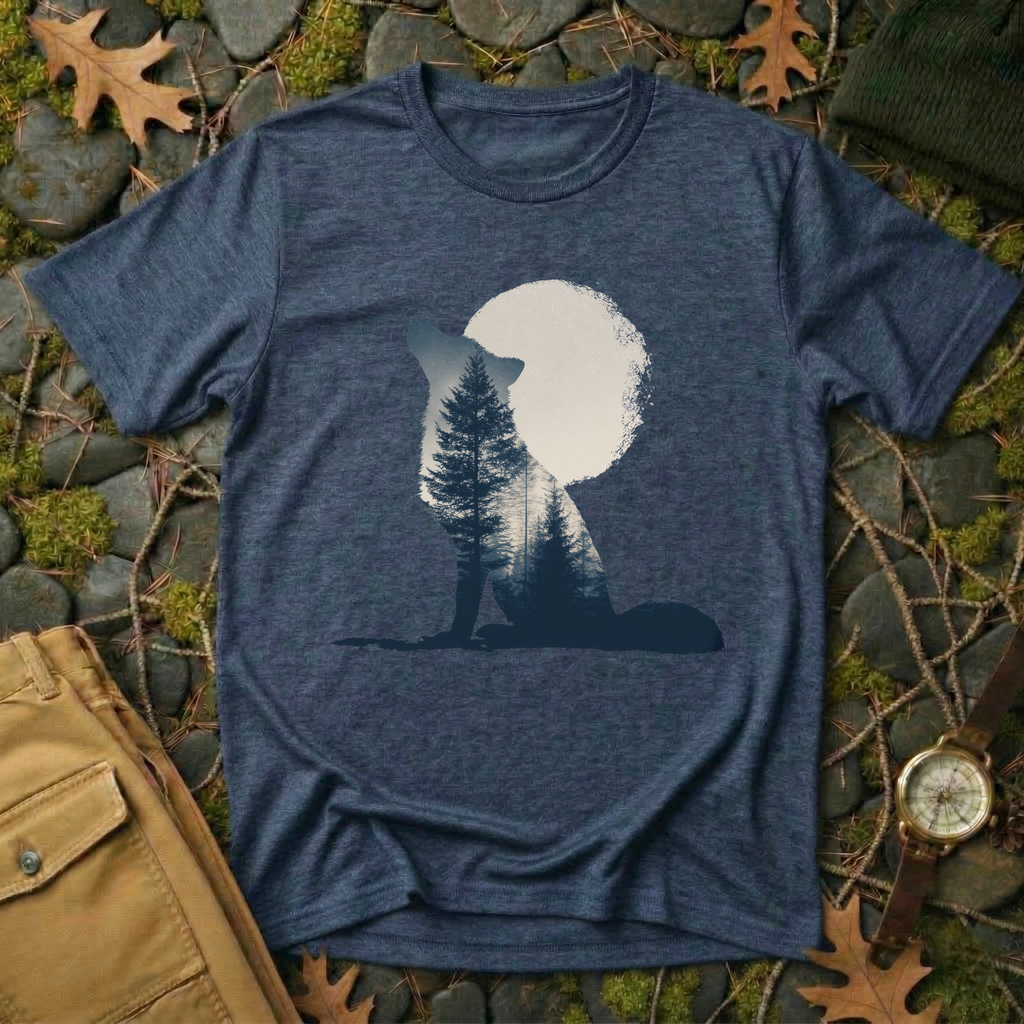 Moonlit Echo – Wolf & Wilderness T-Shirt