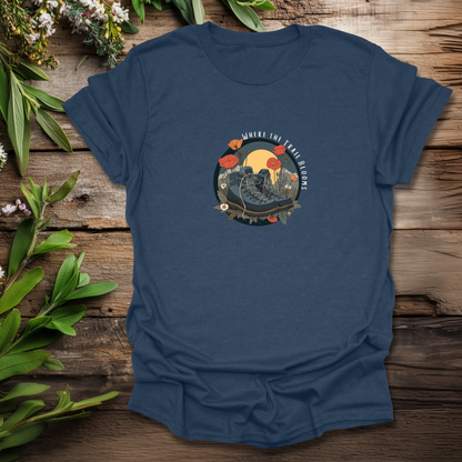 Trail Bloom Wanderer - Hiking Boots & Wildflower T-Shirt