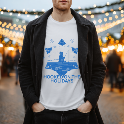 Hooked on the Holidays - Santa Ice Fishing T-Shirt