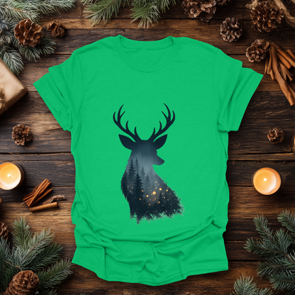 Enchanted Forest Deer Silhouette T-Shirt