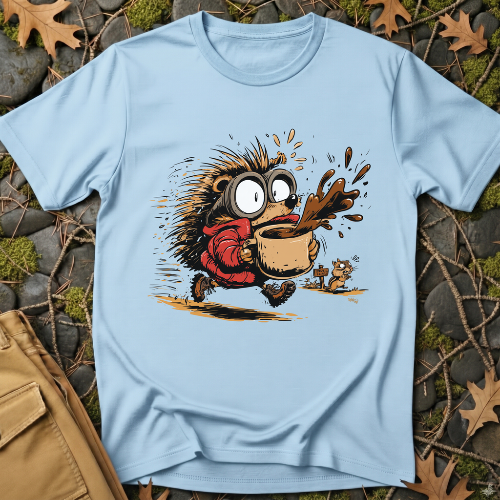 Coffee Run Hedgehog T-Shirt