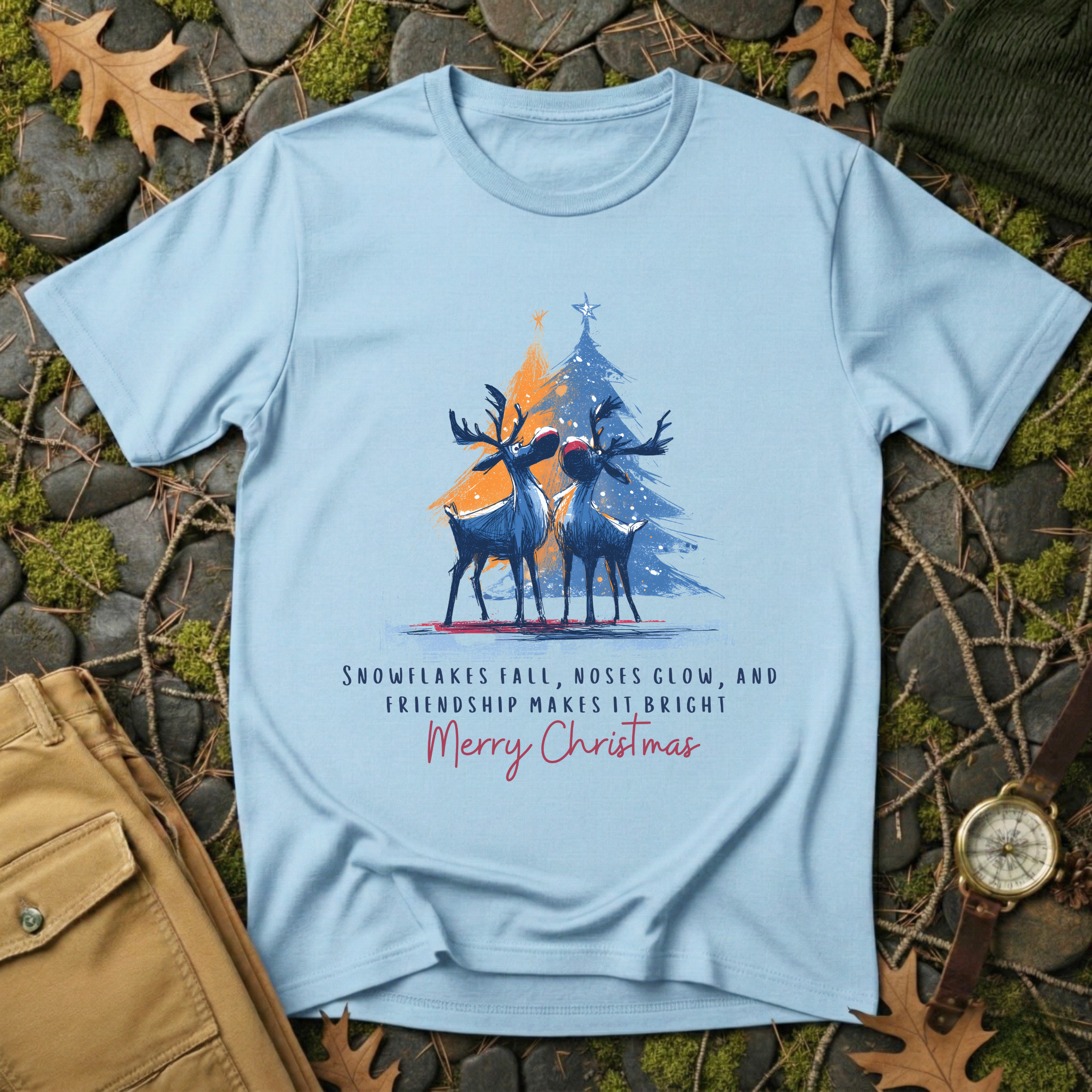 Reindeer Glow Holiday T-Shirt