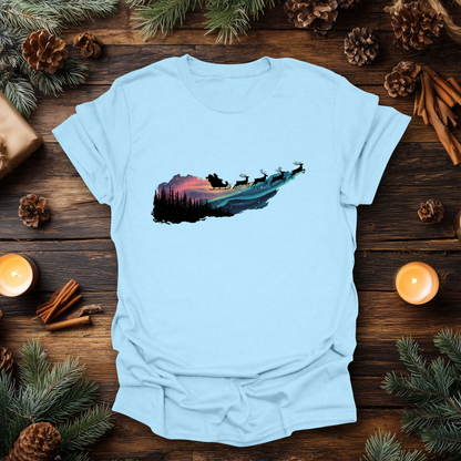 Silent Flight - Northern Lights Santa T-Shirt
