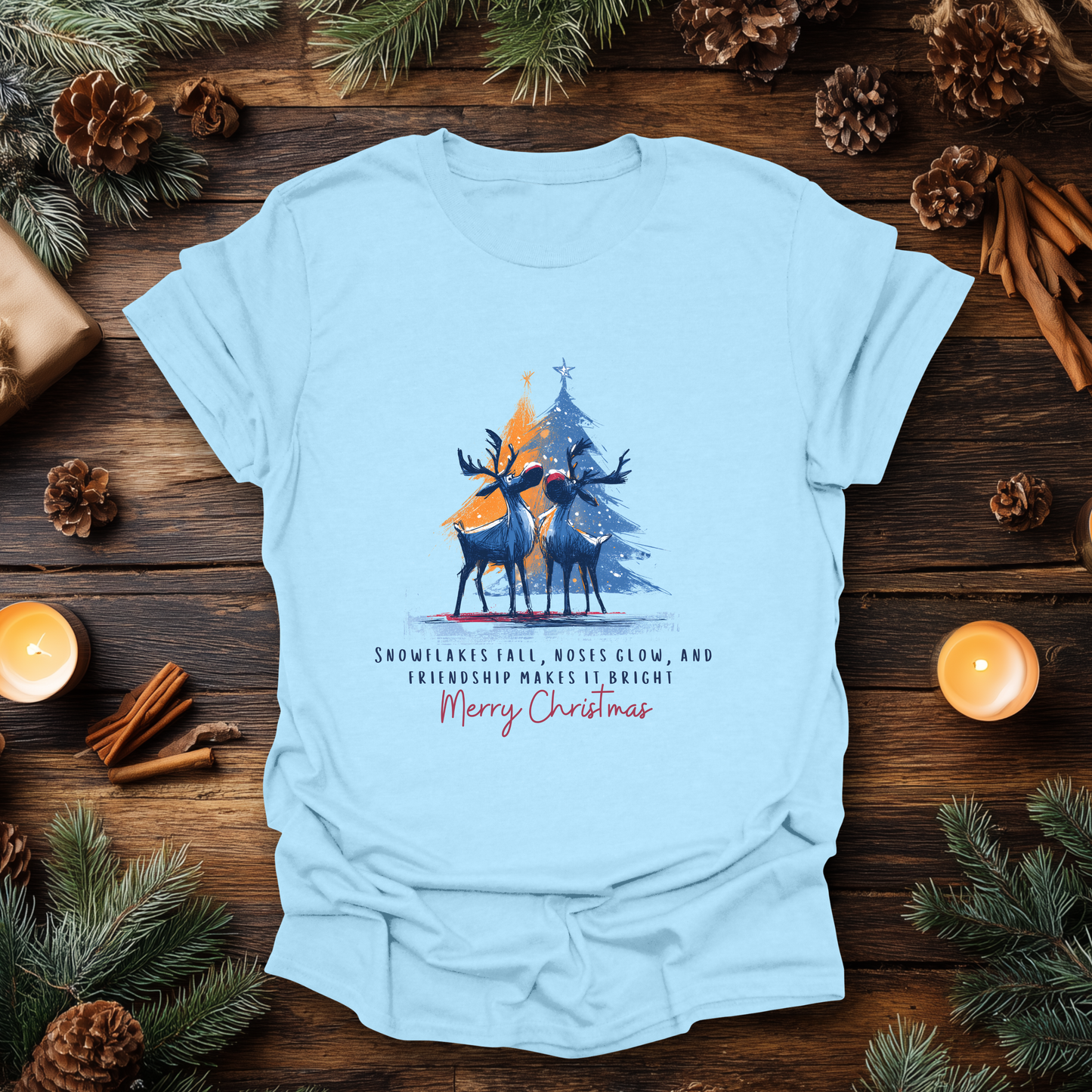 Reindeer Glow Holiday T-Shirt