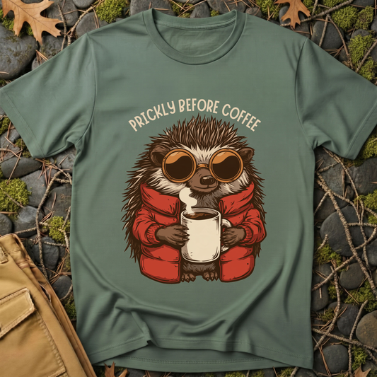 Prickly Before Coffee Hedgehog T-Shirt