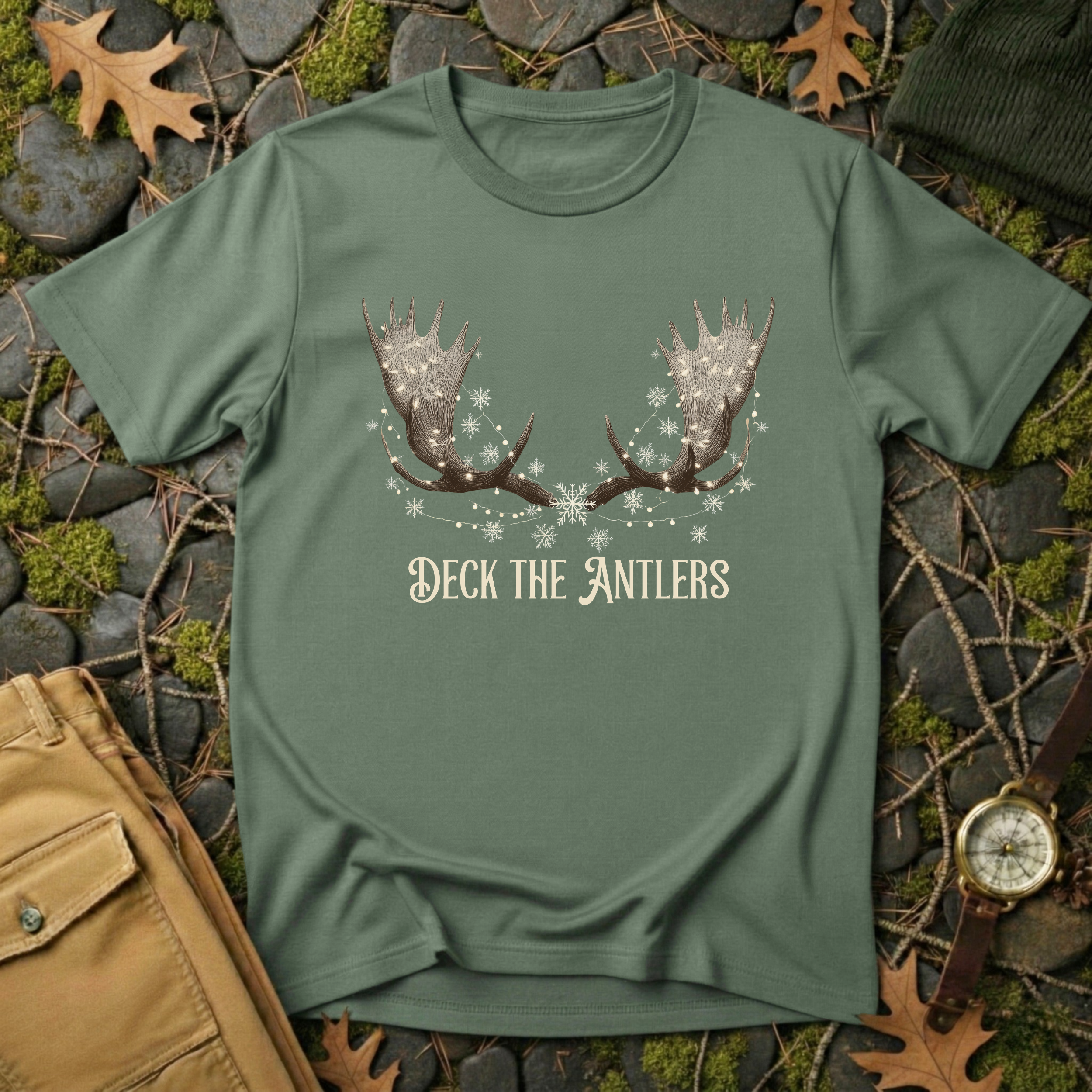 “Deck the Antlers” Christmas T-Shirt