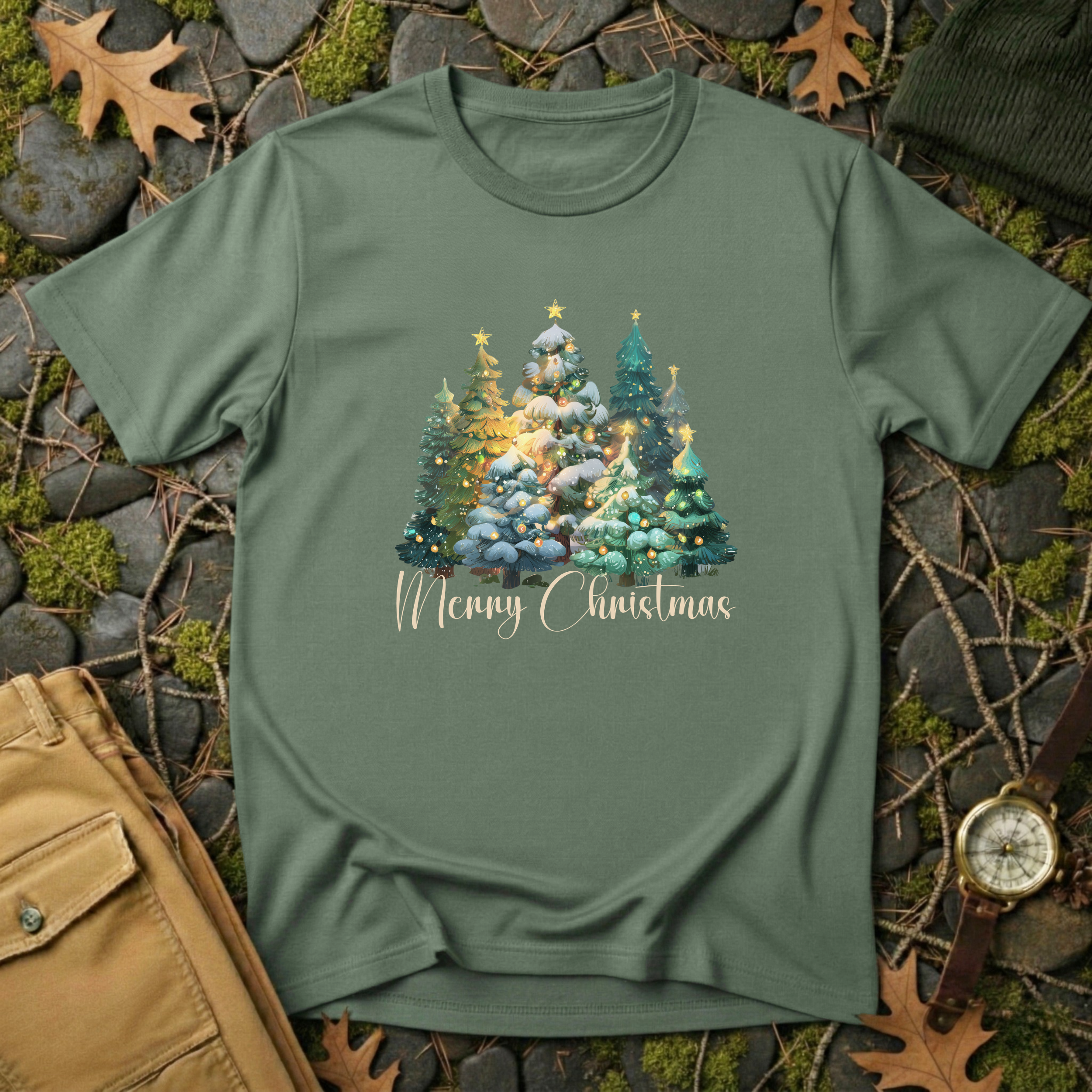 “Merry Christmas” Forest Tree T-Shirt
