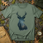 Enchanted Forest Deer Silhouette T-Shirt