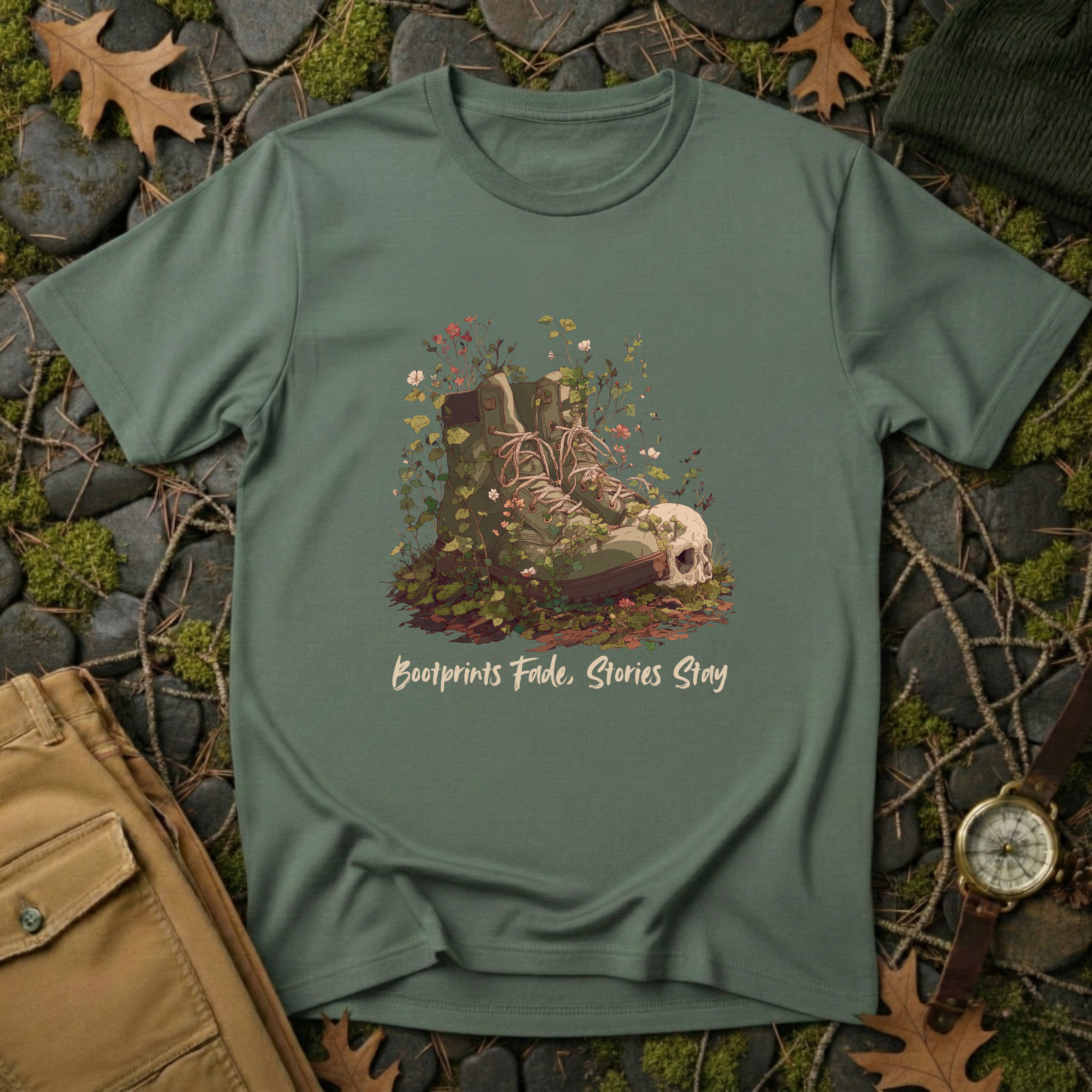 Bootprints Fade, Stories Stay T-Shirt